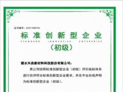 全縣首家！遂昌一企業(yè)通過國家級標準創(chuàng)新型企業(yè)認定